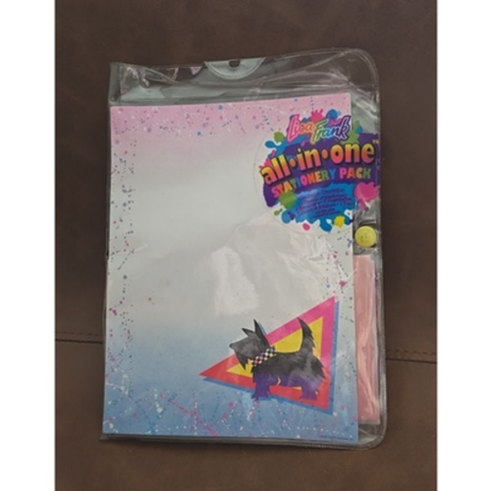 Vintage Lisa Frank All-In-One Stationary Pack 13 Papers & 6 Envelopes Incomplete
